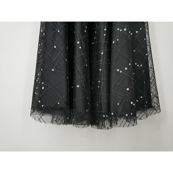 NEW Adrianna Papell Boutique Sparkle Tulle Halter Dress Black 10 - Picture 4 of 5